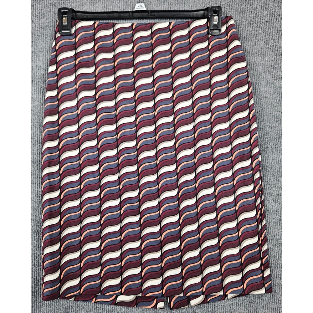 Ann Taylor Factory Sz 6 Retro Wavy Geometric Pencil Skirt Career Business